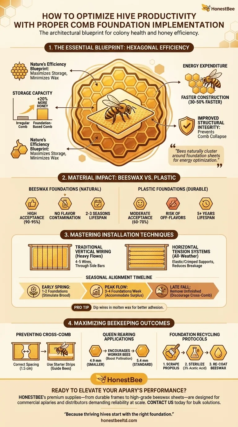 적절한 벌집 기초 구현으로 벌통 생산성 최적화 방법 시각적 가이드
