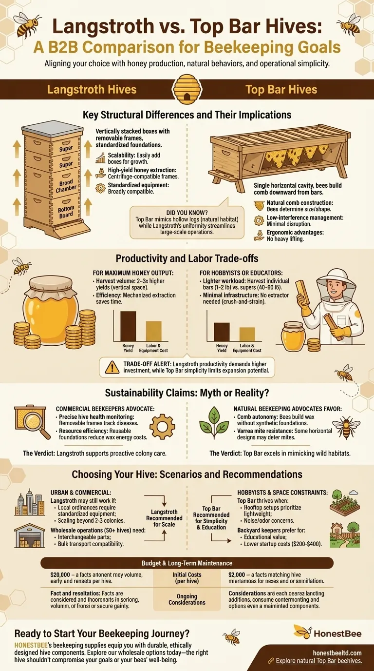 How to Choose Between Langstroth and Top Bar Hives for Your Beekeeping Goals Visual Guide