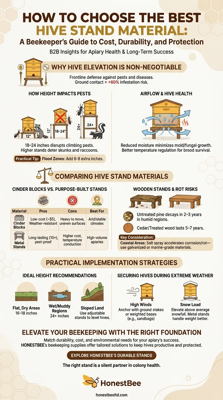 How to Choose the Best Hive Stand Material: A Beekeeper's Guide to Cost, Durability, and Protection Visual Guide