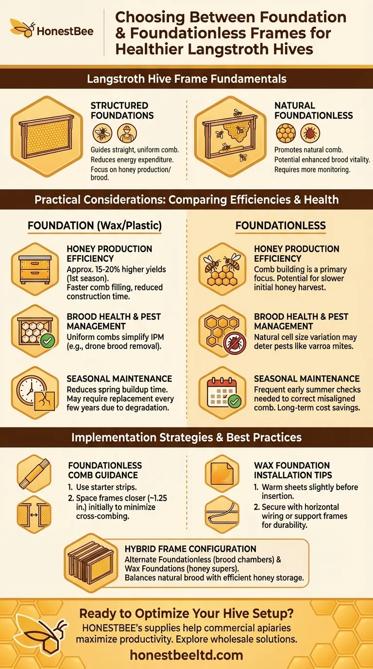 How to Choose Between Foundation and Foundationless Frames for Healthier Langstroth Hives Visual Guide