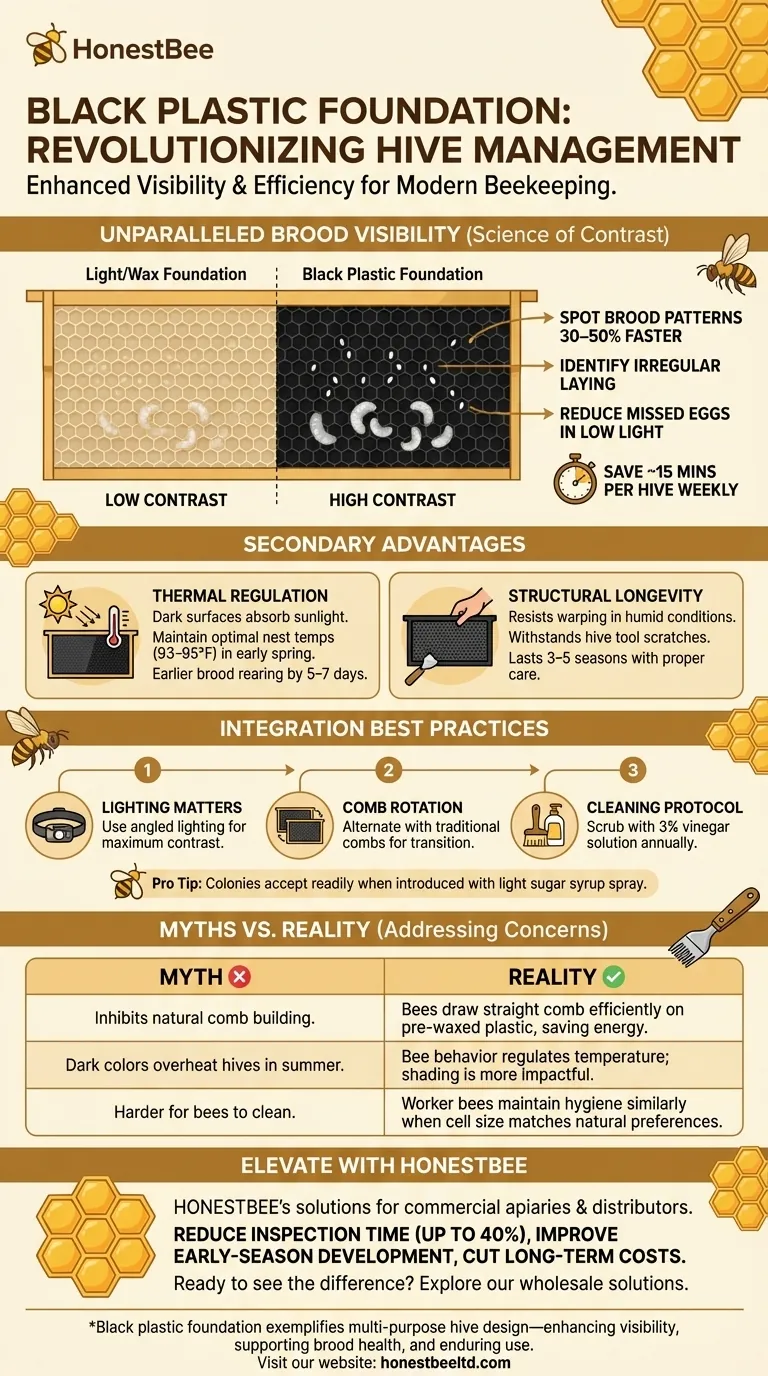 How Black Plastic Foundation Transforms Hive Management Through Enhanced Visibility and Efficiency Visual Guide