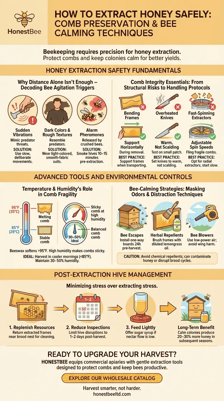 How to Extract Honey Safely: Comb Preservation and Bee Calming Techniques Visual Guide