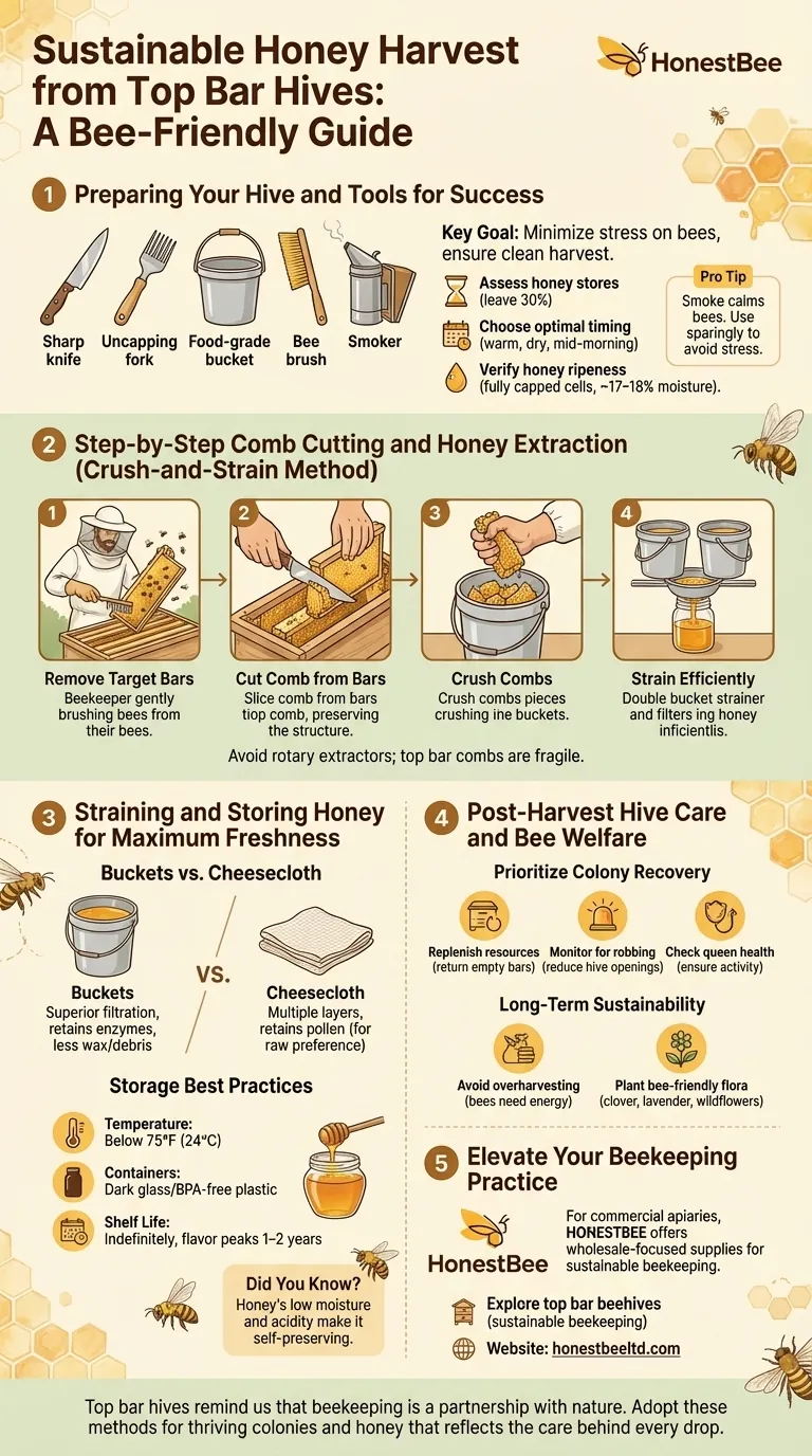 How to Harvest Honey from Top Bar Hives Sustainably: A Bee-Friendly Guide Visual Guide