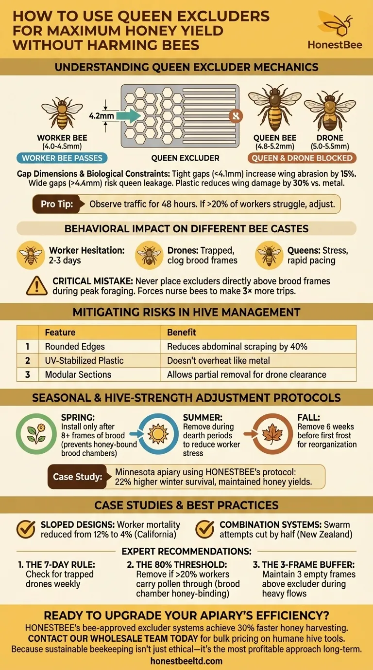 벌에게 해를 끼치지 않고 최대 꿀 수확량을 얻기 위한 여왕벌 배제기 사용법 시각적 가이드
