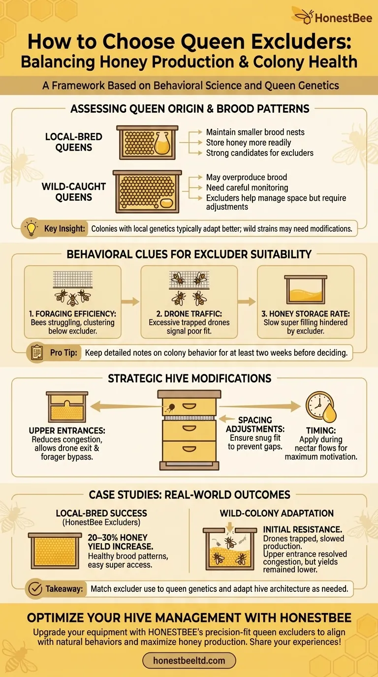 Come scegliere gli escludire per le api regine in base al comportamento della colonia e ai tratti della regina Guida Visiva