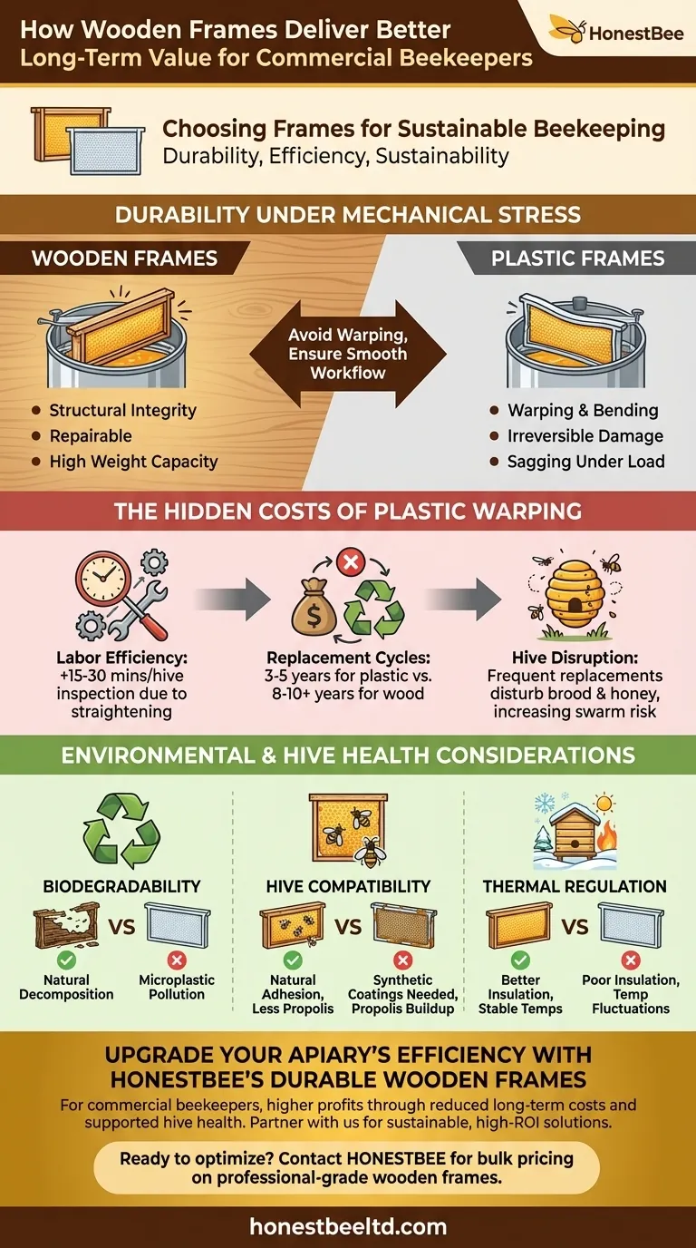 Come le Cornici in Legno Offrono un Valore Migliore a Lungo Termine per gli Apicoltori Commerciali Guida Visiva