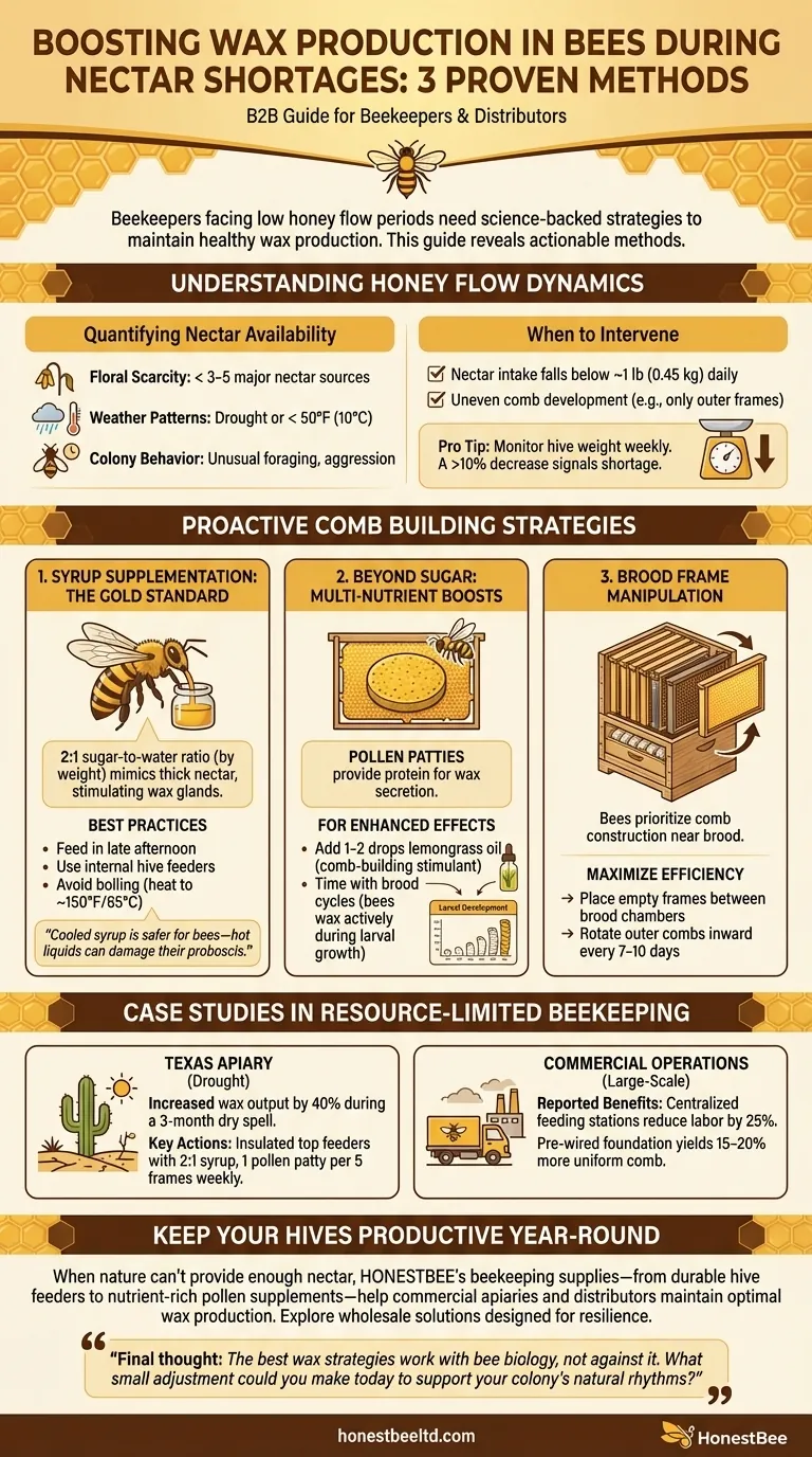 How to Boost Wax Production in Bees During Nectar Shortages: 3 Proven Methods Visual Guide