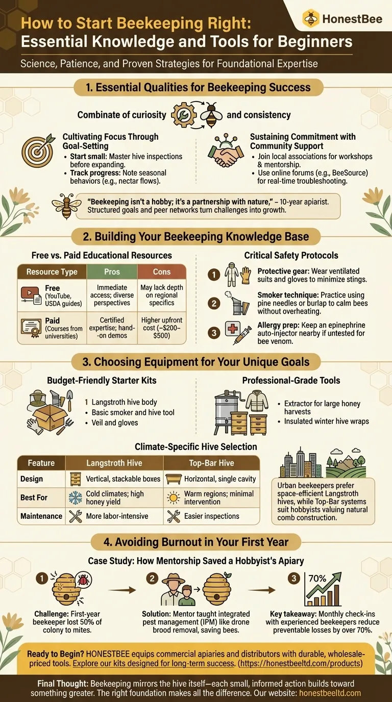How to Start Beekeeping Right: Essential Knowledge and Tools for Beginners Visual Guide