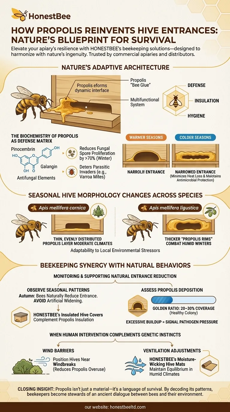 كيف يعيد البروبوليس اختراع مداخل الخلية: مخطط الطبيعة للبقاء على قيد الحياة دليل مرئي
