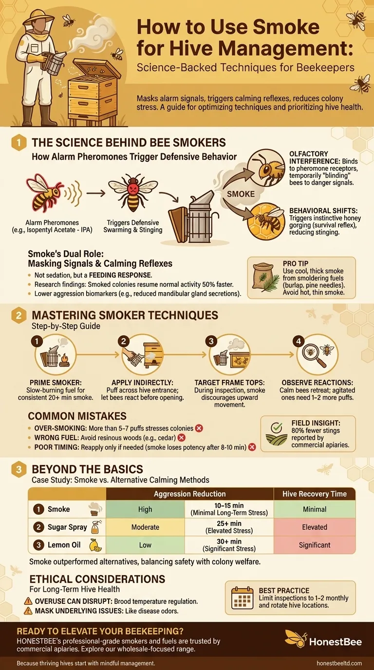 Rauch richtig einsetzen zur Bienenstockpflege: Wissenschaftlich fundierte Techniken für Imker Visuelle Anleitung