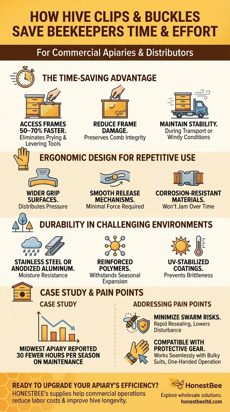 How Hive Clips and Buckles Save Beekeepers Time and Effort Visual Guide