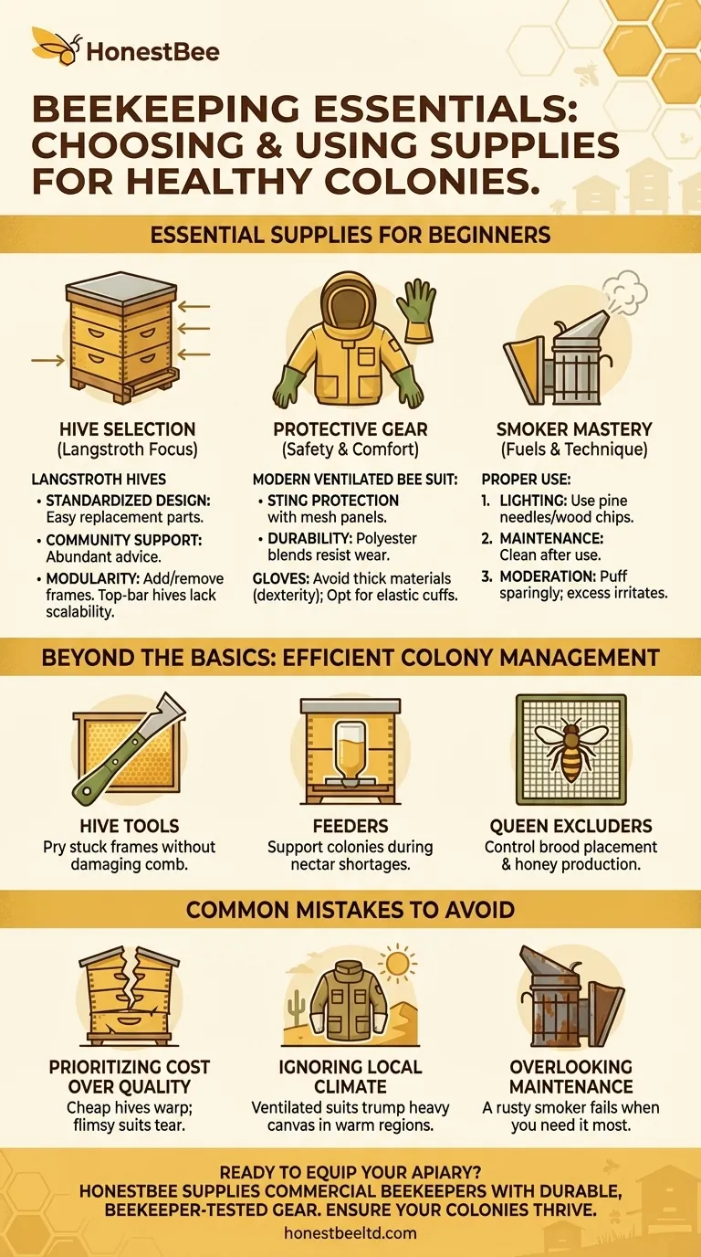 Beekeeping Essentials: How to Choose and Use Supplies for Healthy Colonies Visual Guide