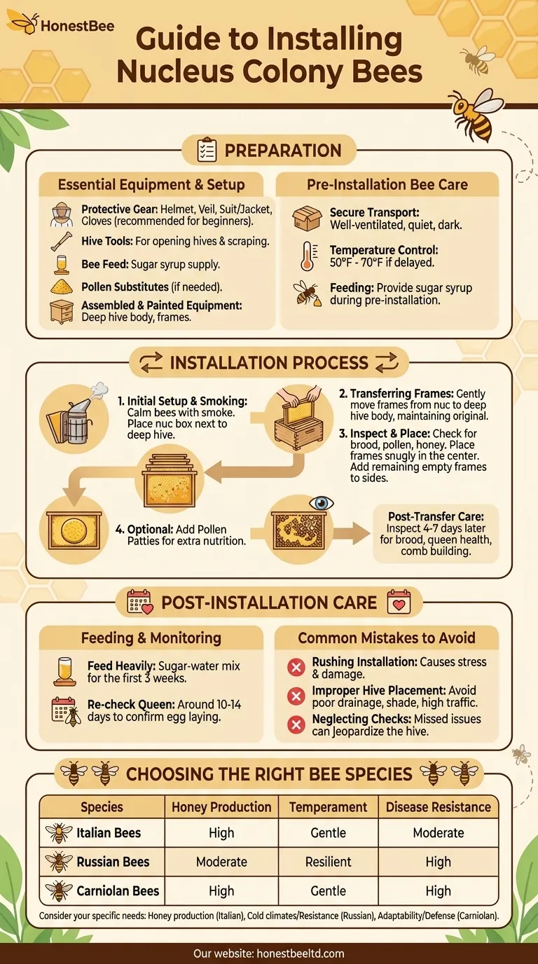 Guide to Installing Nucleus Colony Bees Visual Guide