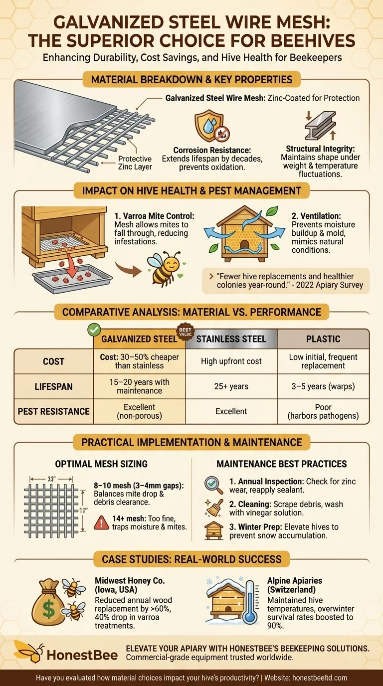 How Galvanized Steel Wire Mesh Enhances Beehive Durability, Cost Savings, and Hive Health Visual Guide
