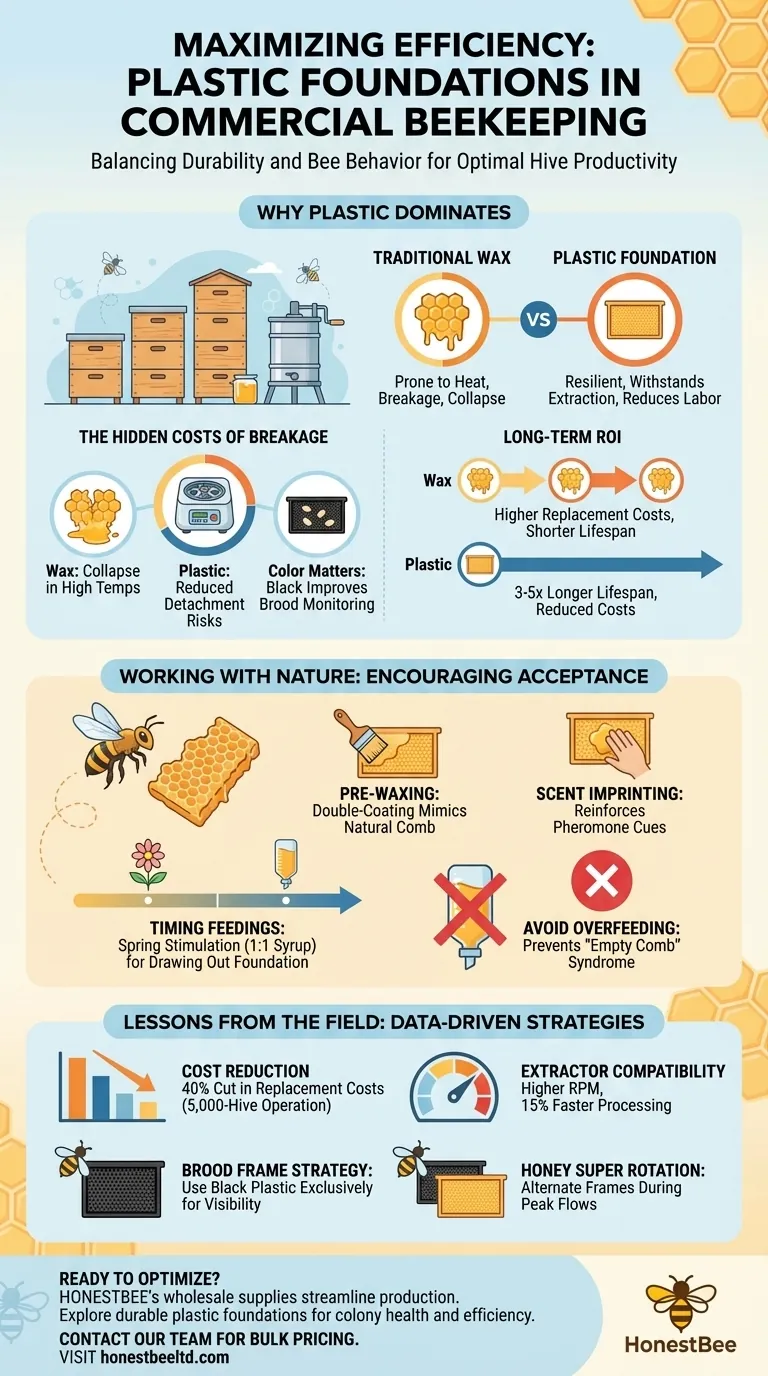 How Commercial Beekeepers Balance Durability and Bee Behavior with Plastic Foundations Visual Guide