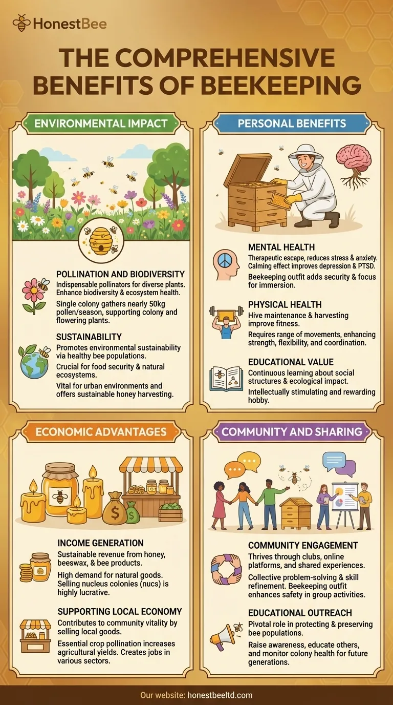 The Comprehensive Benefits of Beekeeping Visual Guide