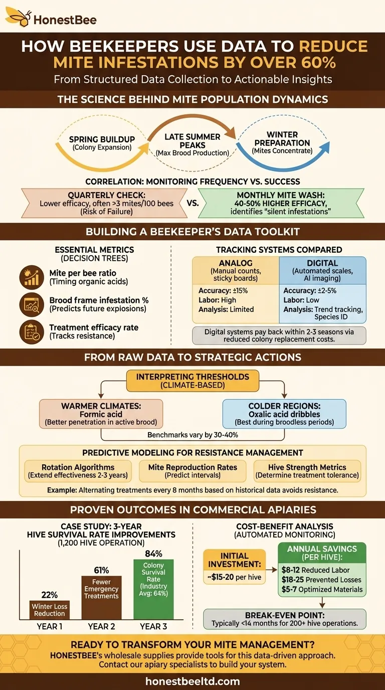 養蜂家がデータを活用してダニの蔓延を60%以上削減する方法 ビジュアルガイド