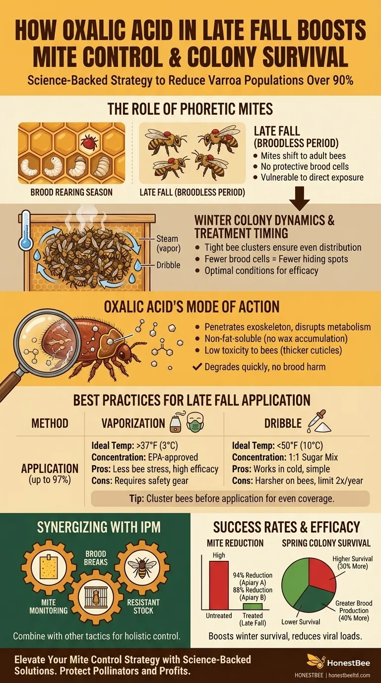 How Oxalic Acid in Late Fall Boosts Mite Control & Colony Survival Guía Visual