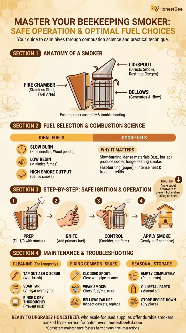 How to Master Your Beekeeping Smoker: Safe Operation & Optimal Fuel Choices Visual Guide