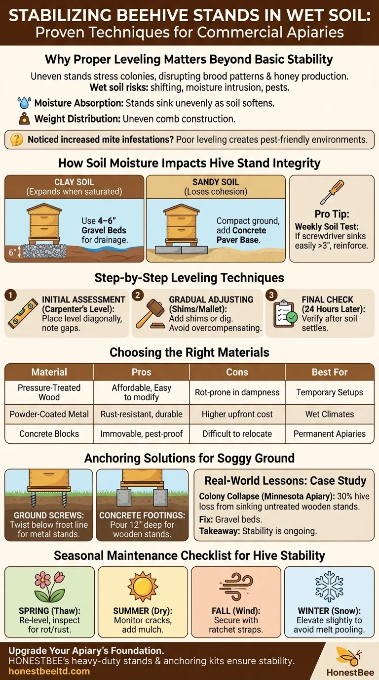 Como Estabilizar Suportes de Colmeia em Solo Úmido: Técnicas Comprovadas para Apicultores Guia Visual