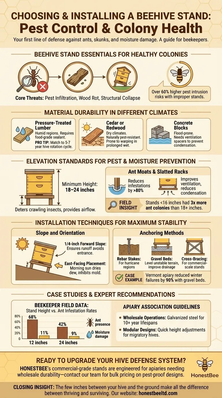 How to Choose and Install a Beehive Stand for Pest Control and Colony Health Visual Guide