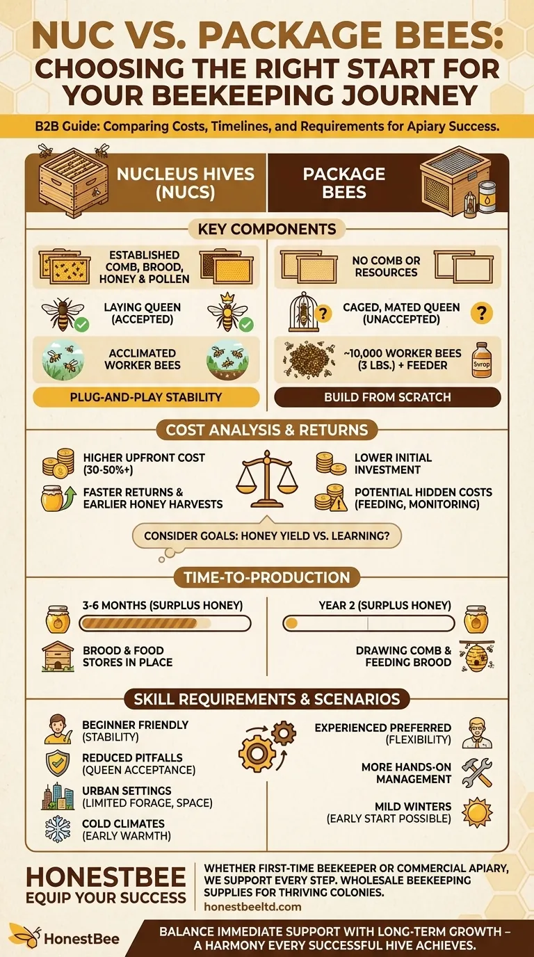 Nuc vs. Package Bees: How to Choose the Right Start for Your Beekeeping Journey Visual Guide