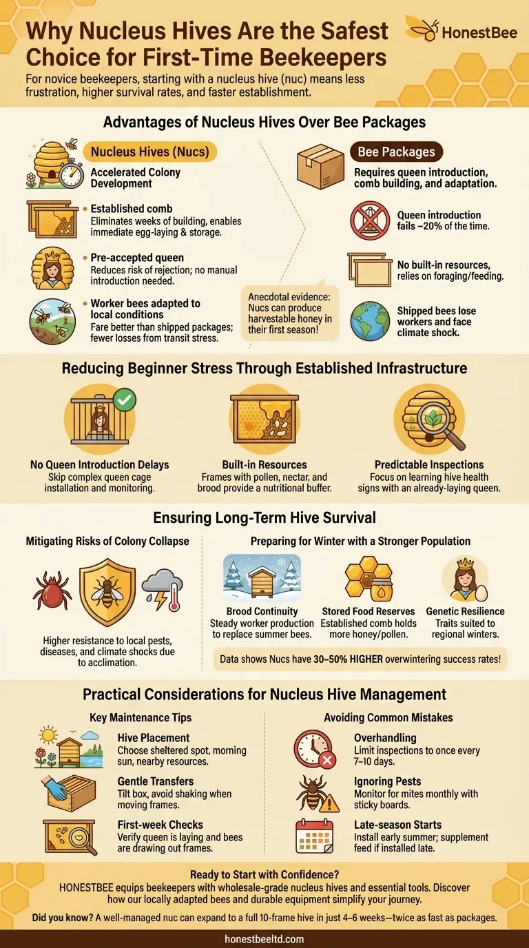 Почему ульевые нуклеусы — самый безопасный выбор для начинающих пчеловодов Визуальное руководство