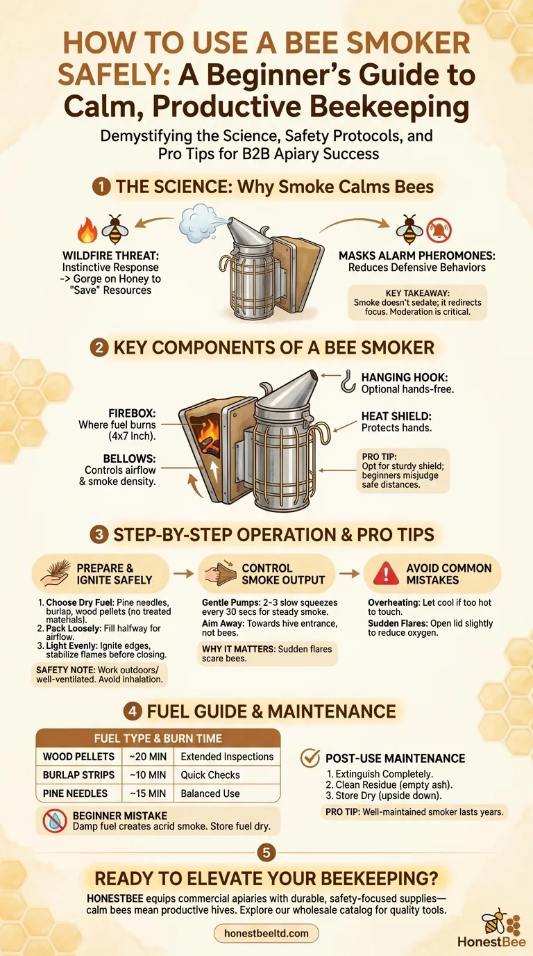 How to Use a Bee Smoker Safely: A Beginner’s Guide to Calm, Productive Beekeeping Visual Guide