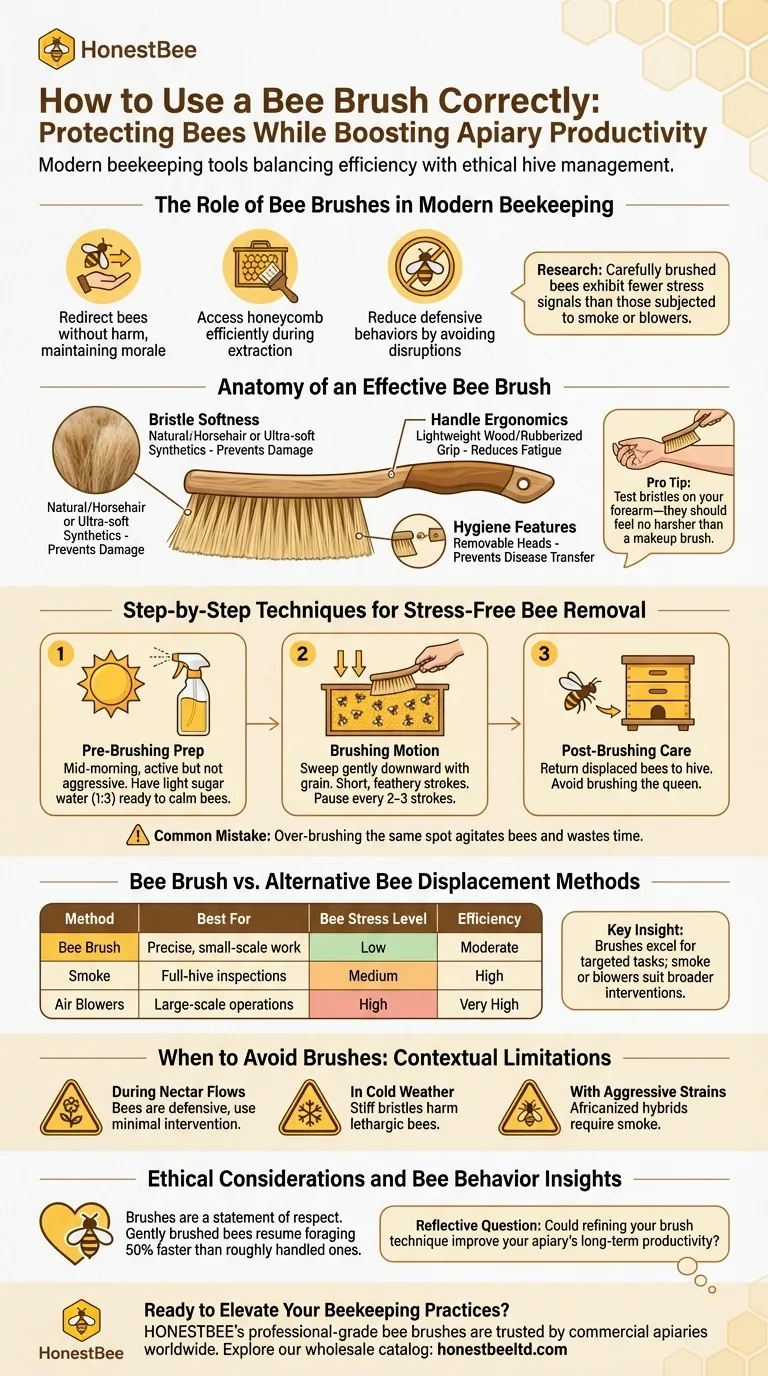 كيفية استخدام فرشاة النحل بشكل صحيح: حماية النحل مع تعزيز إنتاجية المنحل في الوقت نفسه دليل مرئي
