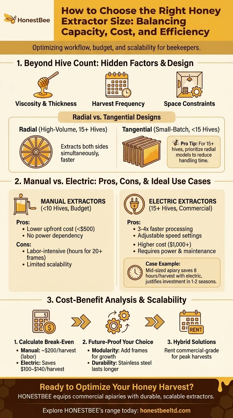 How to Choose the Right Honey Extractor Size: Balancing Capacity, Cost, and Efficiency Visual Guide
