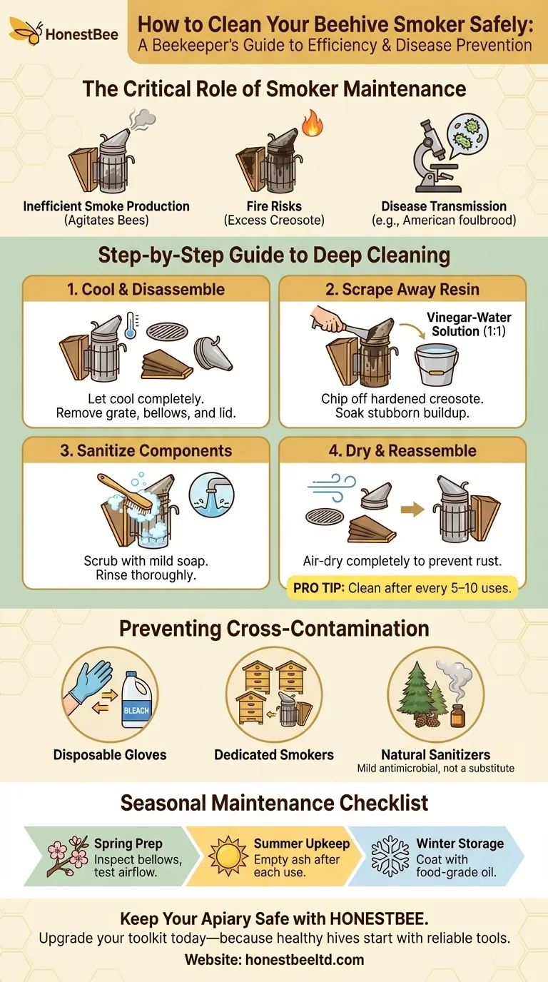 How to Clean Your Beehive Smoker Safely: A Beekeeper’s Guide to Efficiency and Disease Prevention Visual Guide