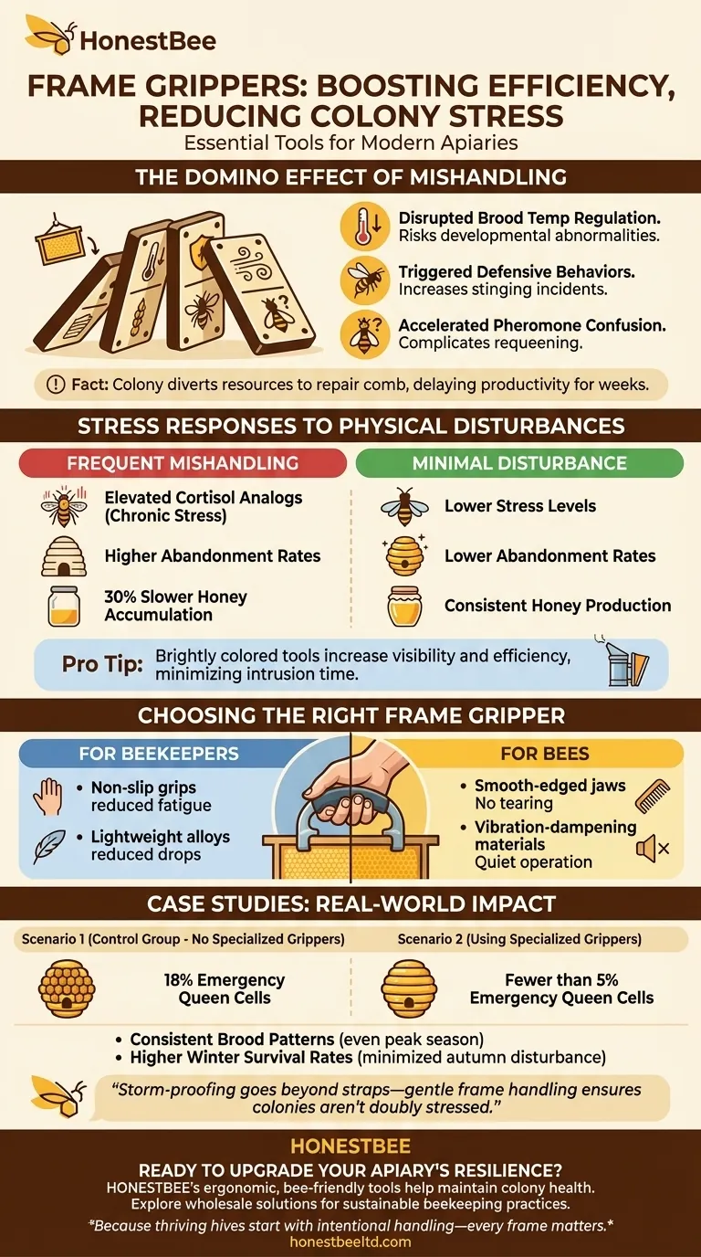 How Frame Grippers Prevent Colony Stress and Boost Beekeeping Efficiency Visual Guide
