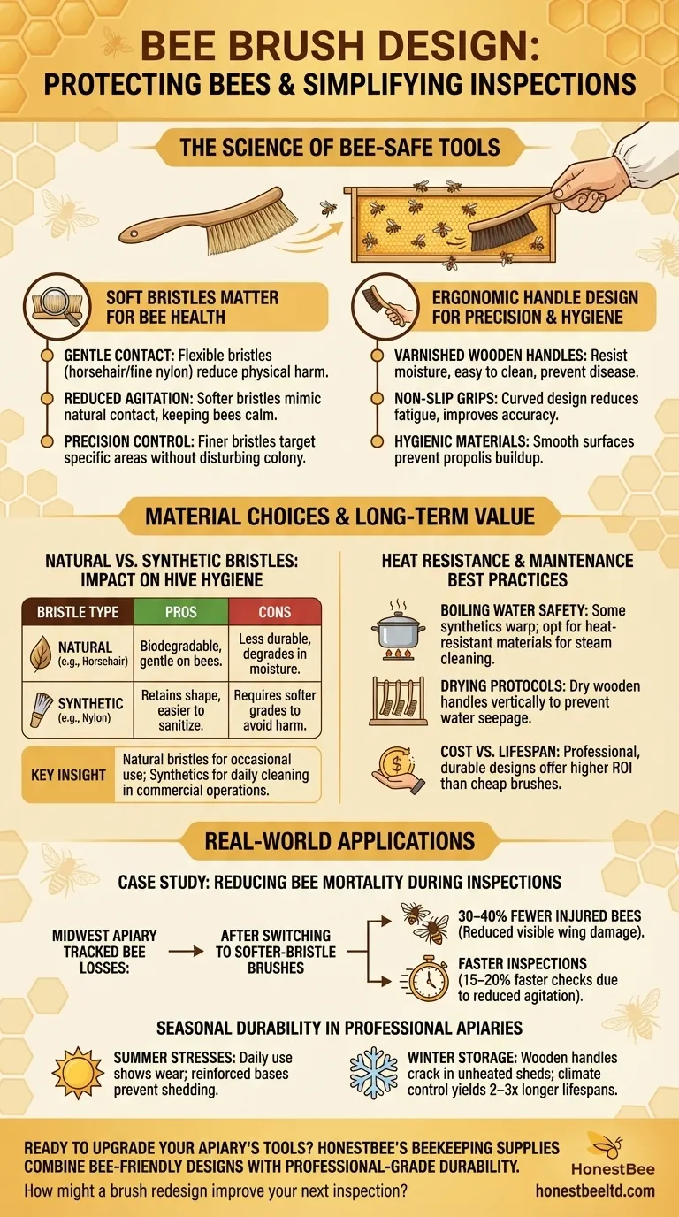 How Bee Brush Design Protects Bees While Simplifying Hive Inspections Visual Guide