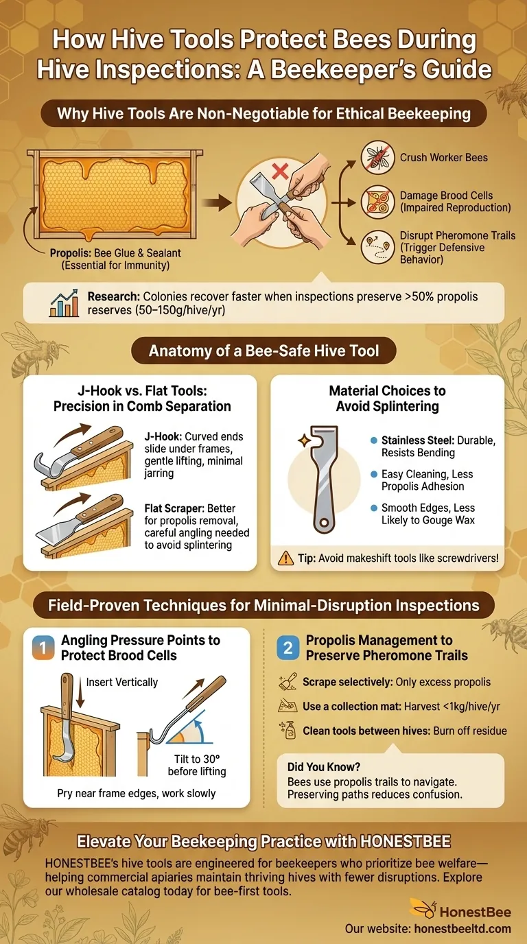 How Hive Tools Protect Bees During Hive Inspections: A Beekeeper’s Guide Visual Guide