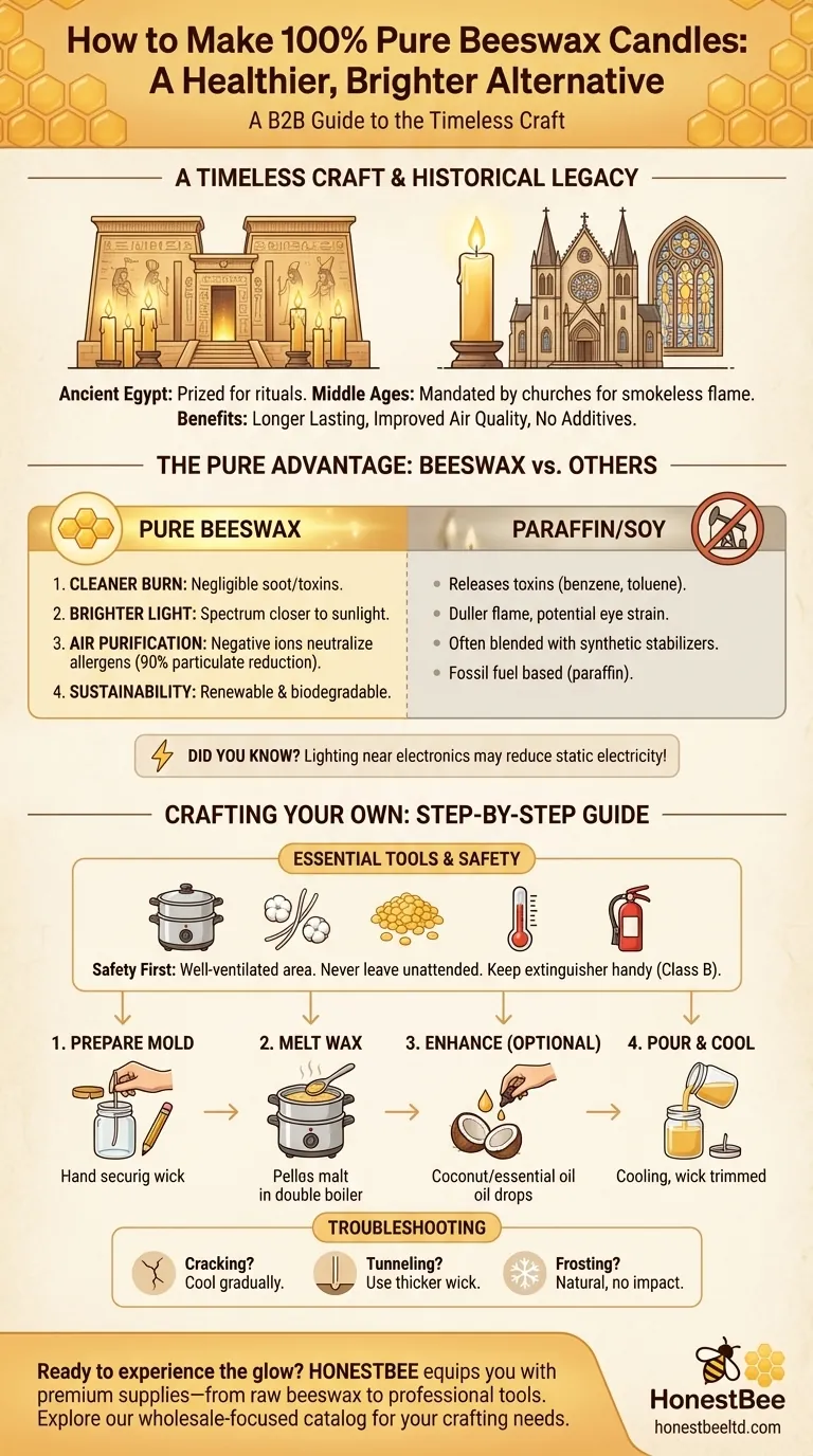 How to Make 100% Pure Beeswax Candles: A Healthier, Brighter Alternative Visual Guide