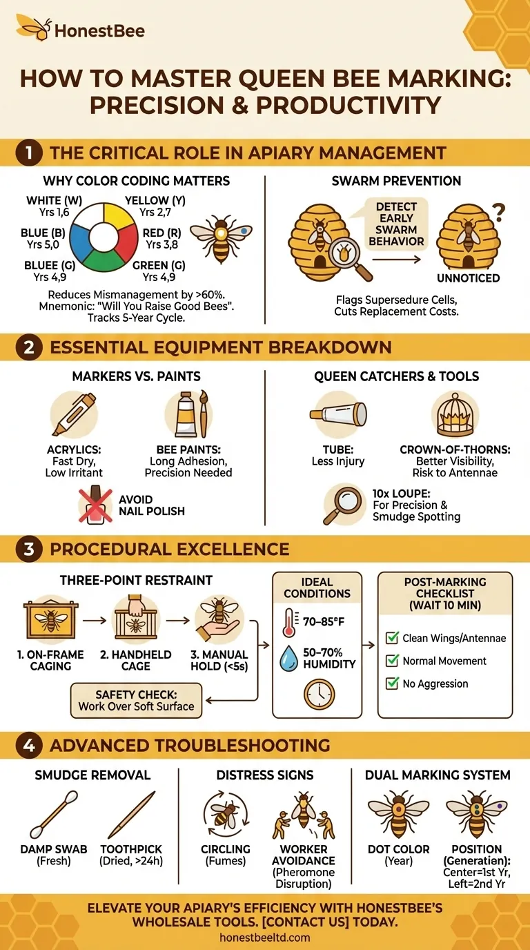 How to Master Queen Bee Marking: A Beekeeper's Guide to Precision and Productivity Visual Guide