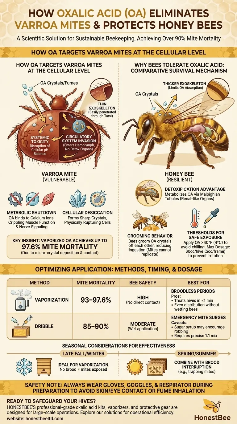 How Oxalic Acid Eliminates Varroa Mites While Protecting Honey Bees Visual Guide
