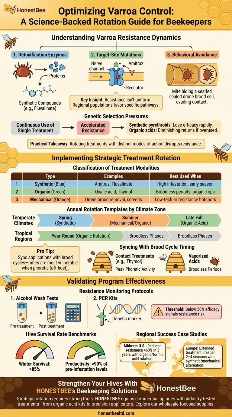 Optimizing Varroa Control: A Science-Backed Rotation Guide for Beekeepers Visual Guide