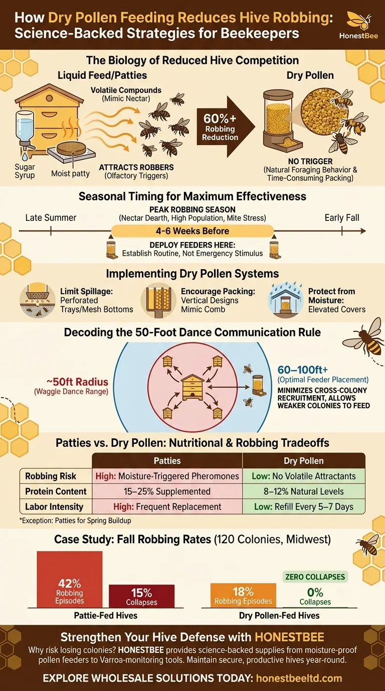 How Dry Pollen Feeding Reduces Hive Robbing: Science-Backed Strategies for Beekeepers Visual Guide