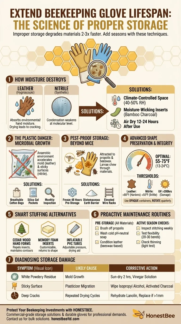 적절한 보관으로 양봉 장갑의 수명을 여러 계절까지 연장하는 방법 시각적 가이드