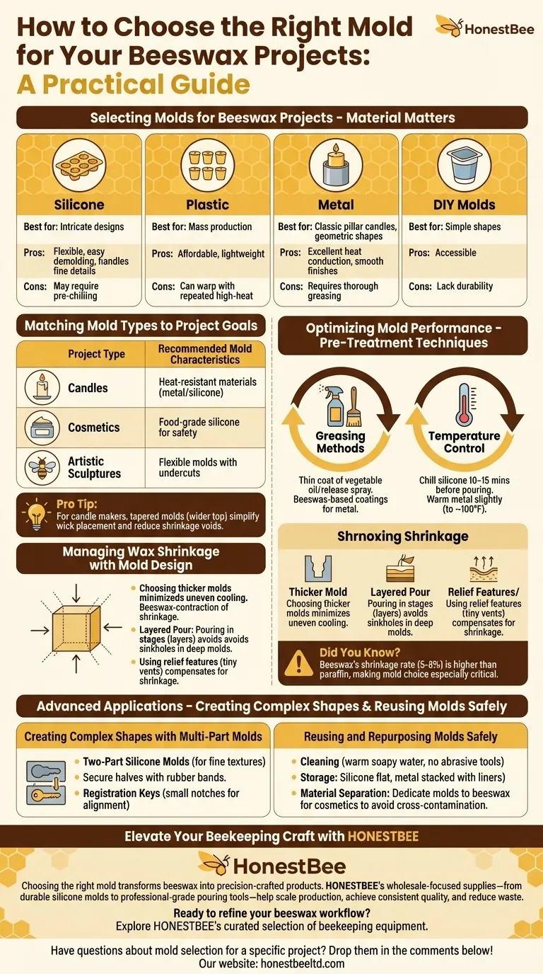 كيفية اختيار القالب المناسب لمشاريع شمع العسل الخاصة بك:دليل عملي دليل مرئي