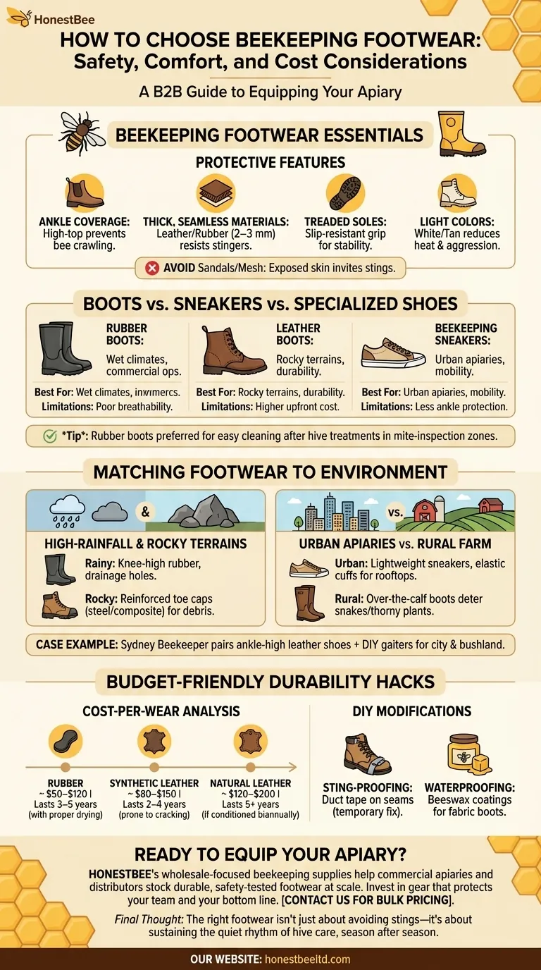 How to Choose Beekeeping Footwear: Safety, Comfort, and Cost Considerations Visual Guide