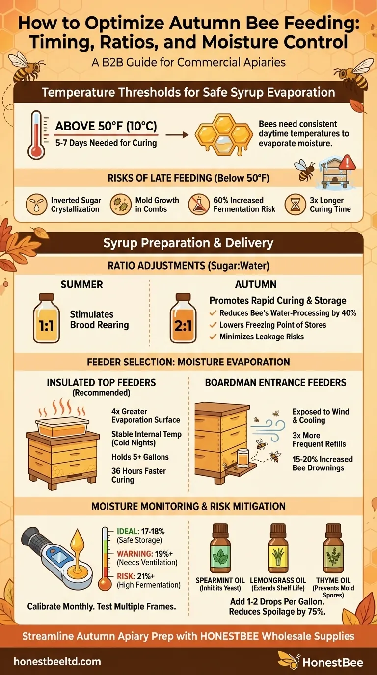 How to Optimize Autumn Bee Feeding: Timing, Ratios, and Moisture Control Visual Guide