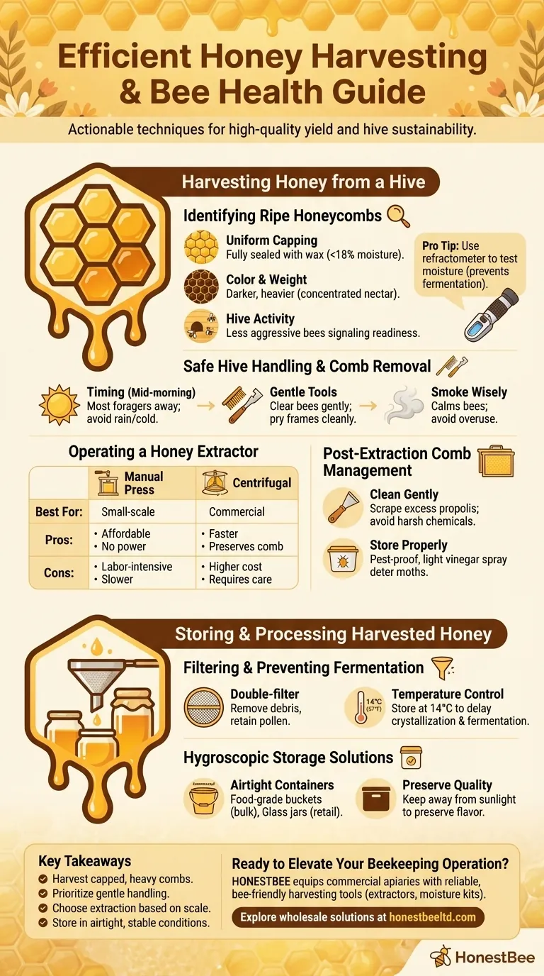 How to Harvest Honey Efficiently While Protecting Bee Health Visual Guide