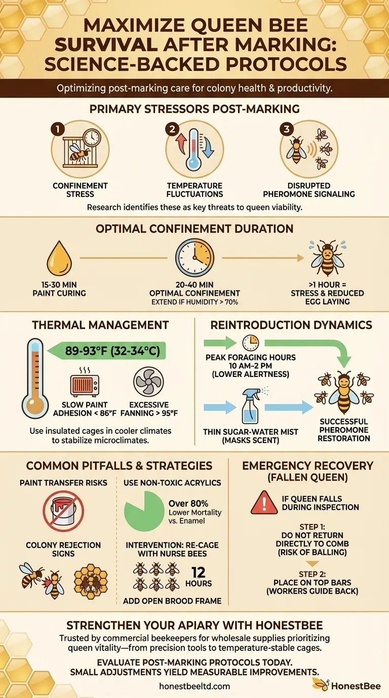 How to Maximize Queen Bee Survival After Marking: Science-Backed Handling Protocols Visual Guide