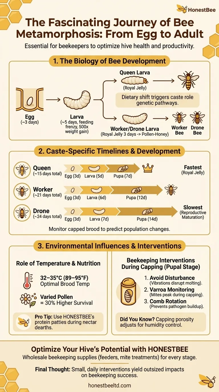 The Fascinating Journey of Bee Metamorphosis: From Egg to Adult Visual Guide