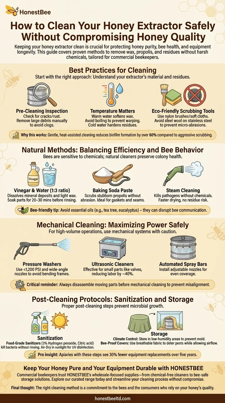 Comment nettoyer votre extracteur de miel en toute sécurité sans compromettre la qualité du miel Guide Visuel