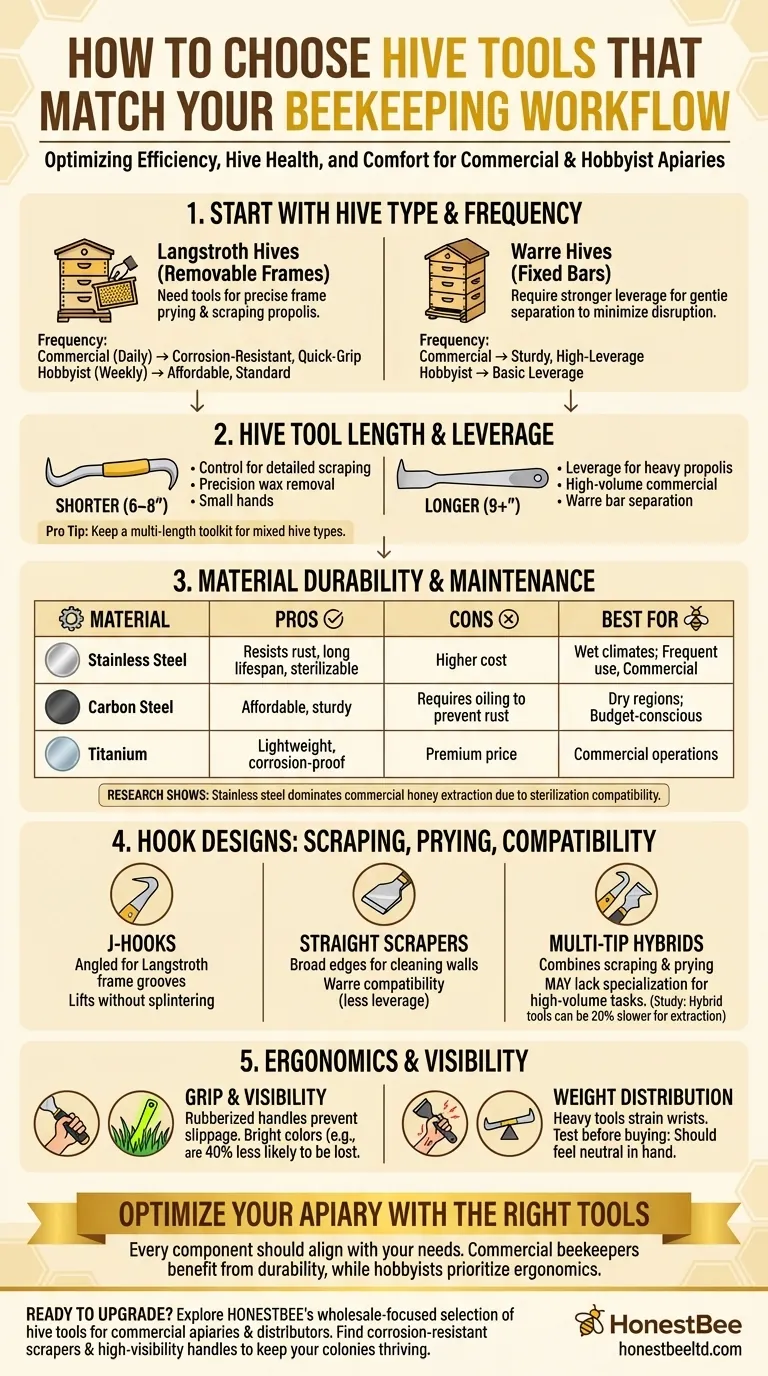 양봉 워크플로에 맞는 하이브 도구를 선택하는 방법 시각적 가이드