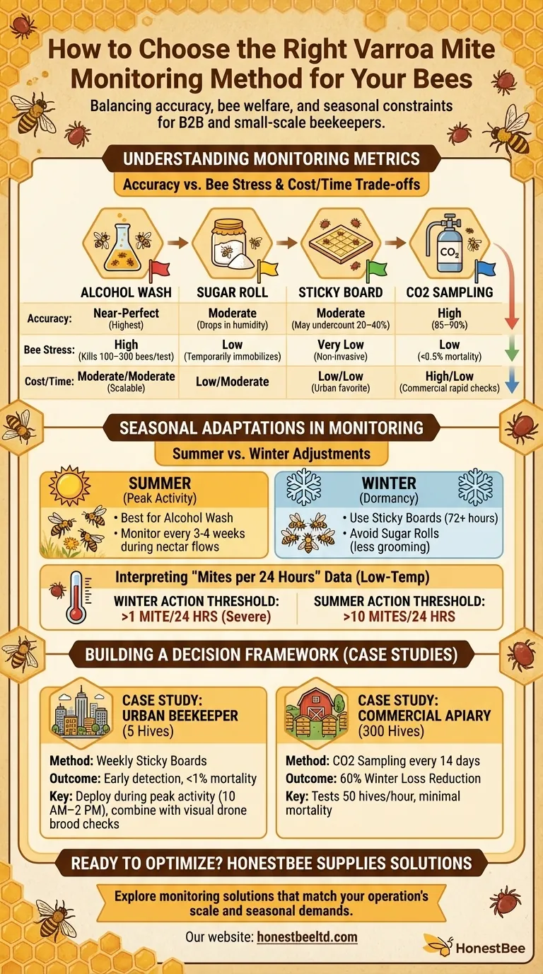 How to Choose the Right Varroa Mite Monitoring Method for Your Bees Visual Guide