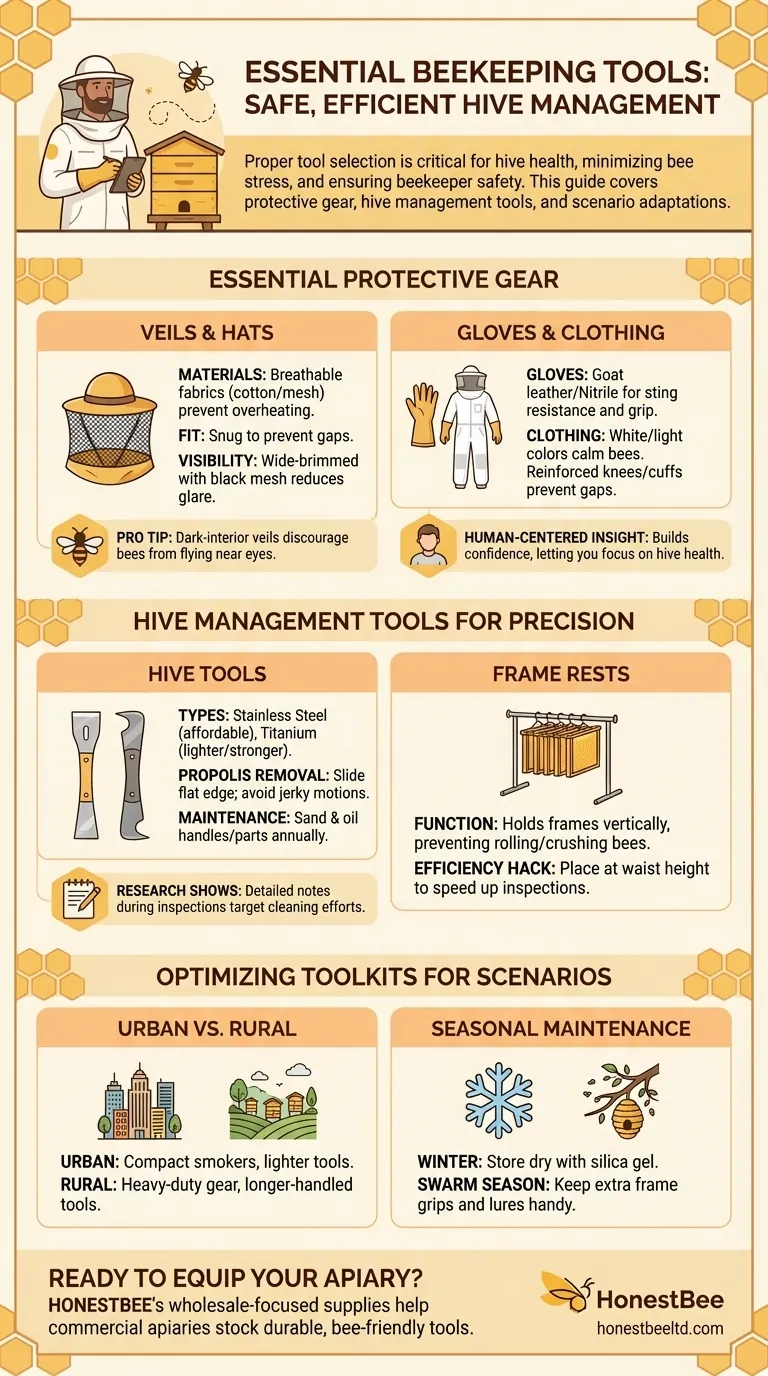 养蜂必备工具：如何选择和使用安全、高效的蜂巢管理工具 图解指南